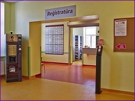 A view of the reception area in the hospital at Riga